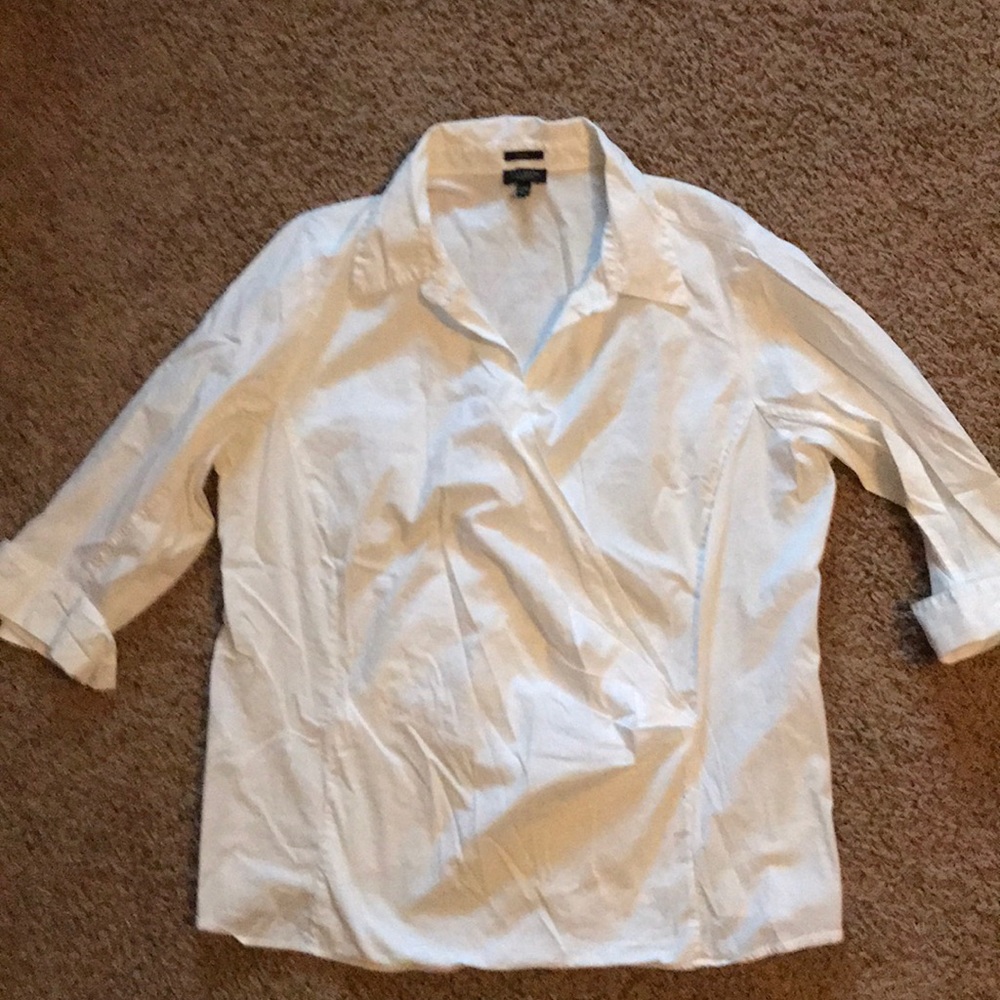 Talbots 20WP faux wrap shirt